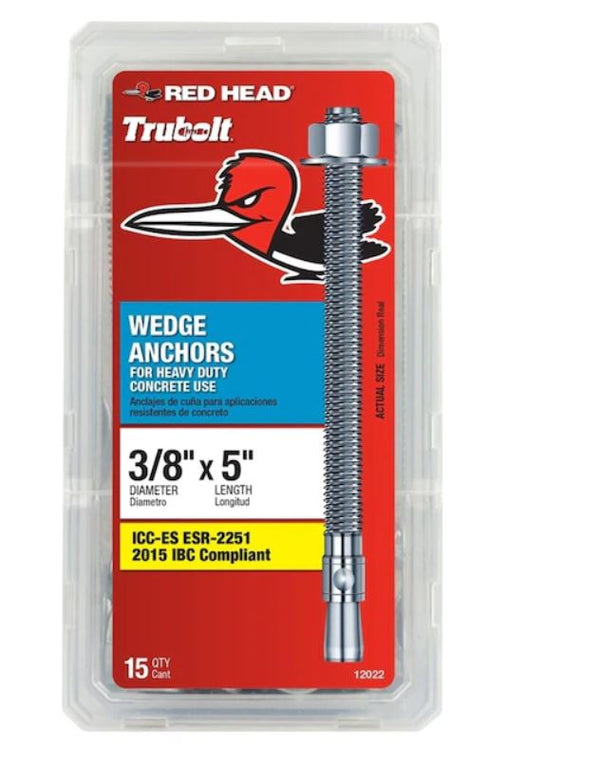 Red Head 3/8 in. x 5 in. WEDGE ANCHOR 15CT