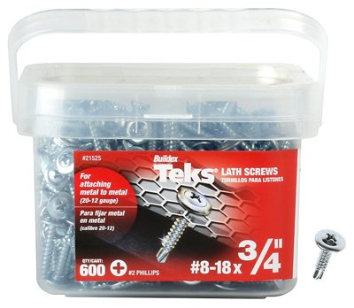 Teks 21525 #8x3/4 Phillips Drive Pan Head Zinc Steel Specialty Screws, 600/Box