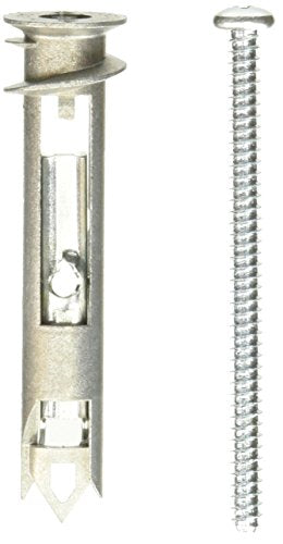 E-Z Ancor 25220 2-1/2x#8 Phillips Drive Flat Head Zinc Coated Alloy Drywall Anchors, 4/Box