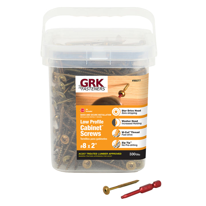 GRK 96077 #8 by 2-inch Cabinet Screws ProPak, 330 per Pail