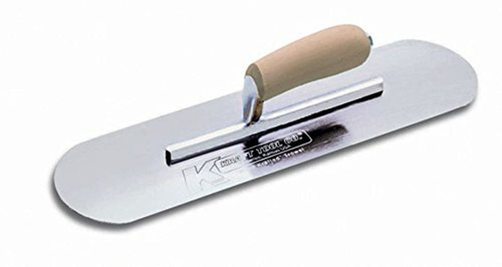 Kraft Tool Co. CF490 10 in. x 3 in. Chrome No Burn Pool Trowel with Camel Back Wood Handle