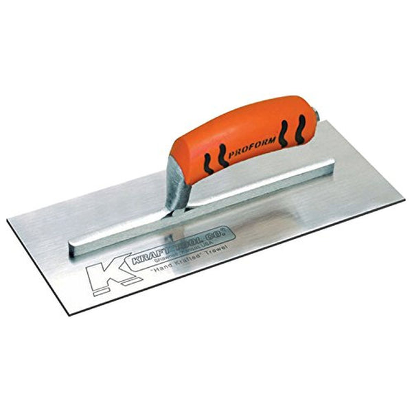 Kraft Tool Co. DW521SSPF 12 in. x 4-1/2 in. Stainless Steel Drywall Trowel with ProForm Handle