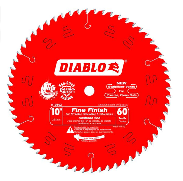 Diablo by Freud D1060X 10" x 60 Tooth Fine Finish Saw Blade