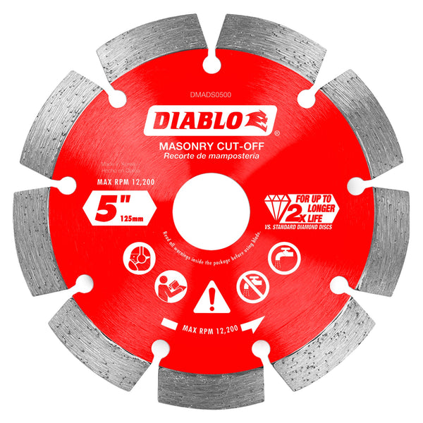 Diablo DMADS0500 5 in. Diamond Segmented Cut-Off Discs for Masonry, 1/Box