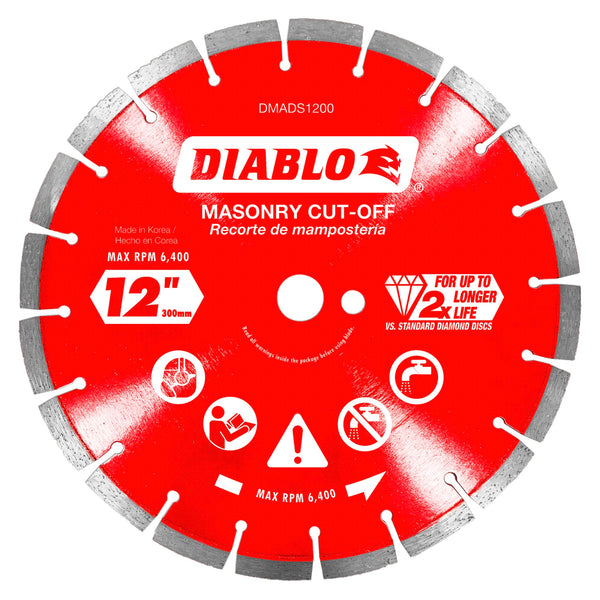 Diablo DMADS1200 12 in. Diamond Segmented Cut-Off Discs for Masonry, 1/Box