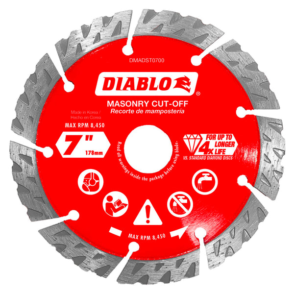 Diablo DMADST0700 5 in. Diamond Segmented Cut-Off Discs for Masonry, 1/Box