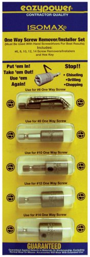 Eazypower 88239 Get It Out One Way/Rounded Screw Remover Set, 5 Piece Set