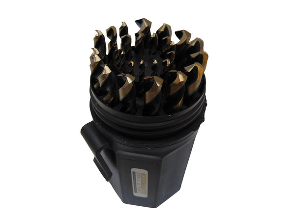 Norseman by Viking Drill and Tool 41621 29 Piece Jobber Drill Set 1/16 in. to 1/2 in. Gold and Black High Helix Flutes