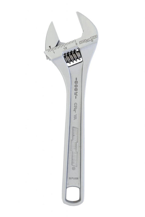 Channellock 808W 8 in. Chrome/Nickel Finish Steel Adjustable Wrench