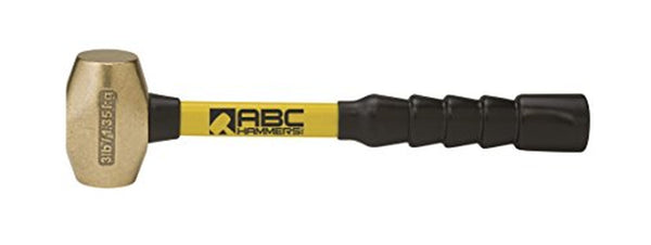 ABC Hammer ABC3BFB 3 lb. Brass Hammer with 12 in. Fiberglass Handle