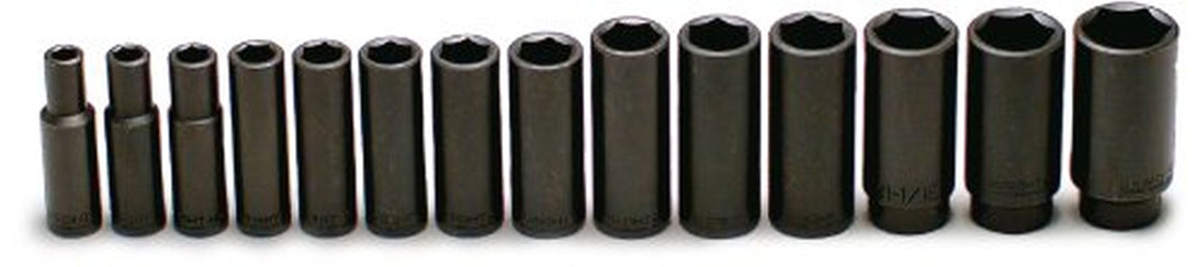 Wright Tool 407 14-Piece 6-Point Deep Impact Socket Set