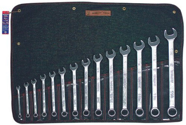 Wright Tool 714 Combination Wrench WRIGHTGRIP 2.0 14 Piece Set - 12 Point Satin 3/8" - 1-1/4"