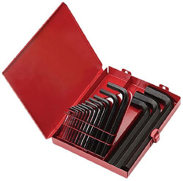 Wright Tool 9E10118 Short Arm L-Wrench Hex Key, 18 Piece Set