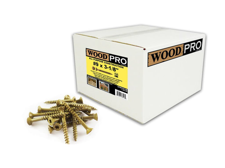 WoodPro Fasteners AP9X318-1M T25 1000-Count 9 by 3-1/8-Inch All Purpose Wood Construction Screws, Gold