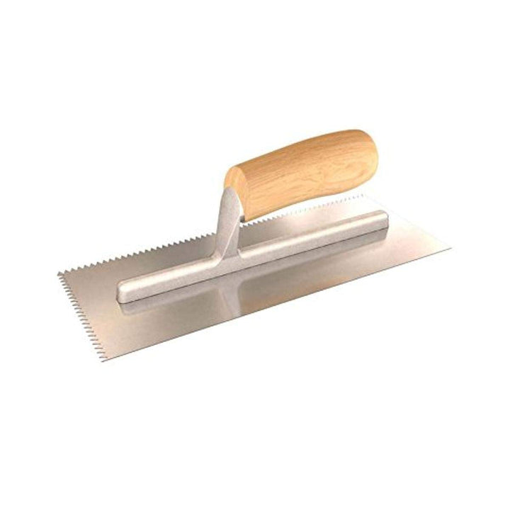 Bon 87-165 Notched Trowel- 1/4D X 3/16W X 1/2A V- Notch-Wood Handle