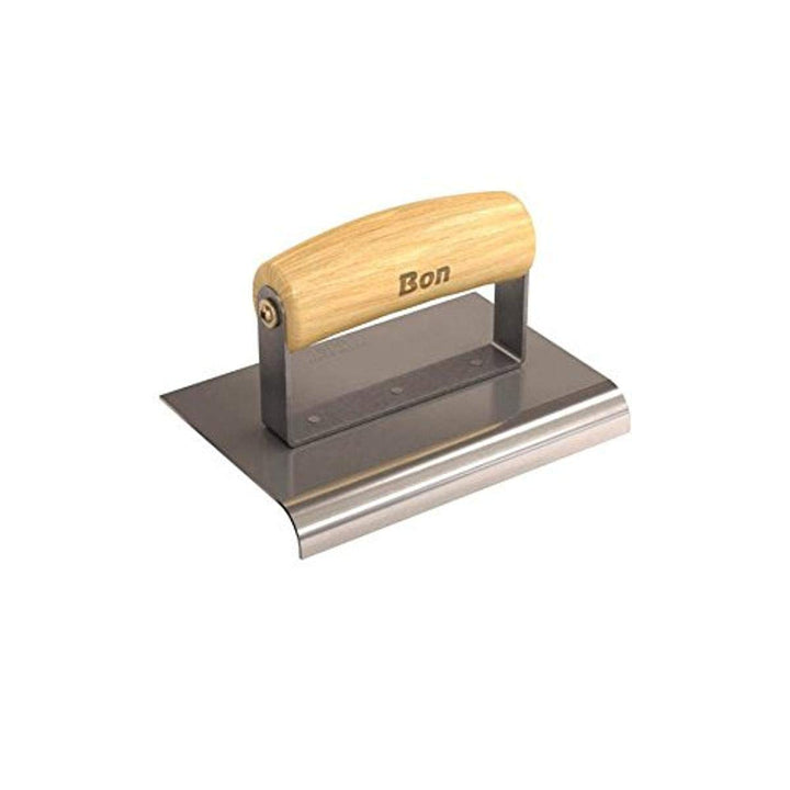 Bon 12-440 Edger - Stainless Steel 6-in. X 4-in. - 1/2-in. Radius X 5/8-in. Lip Wood Handle