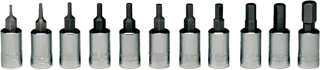 Wright Tool 205 1/4" Drive Hex Set 1/16" - 5/16" 11-Piece