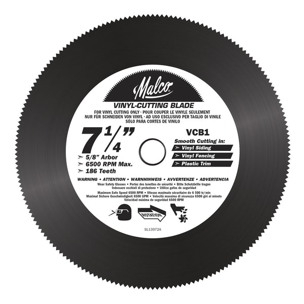 Malco VCB1 7-1/4 in. Vinyl Siding and Fencing Cutting Circular Saw Blade