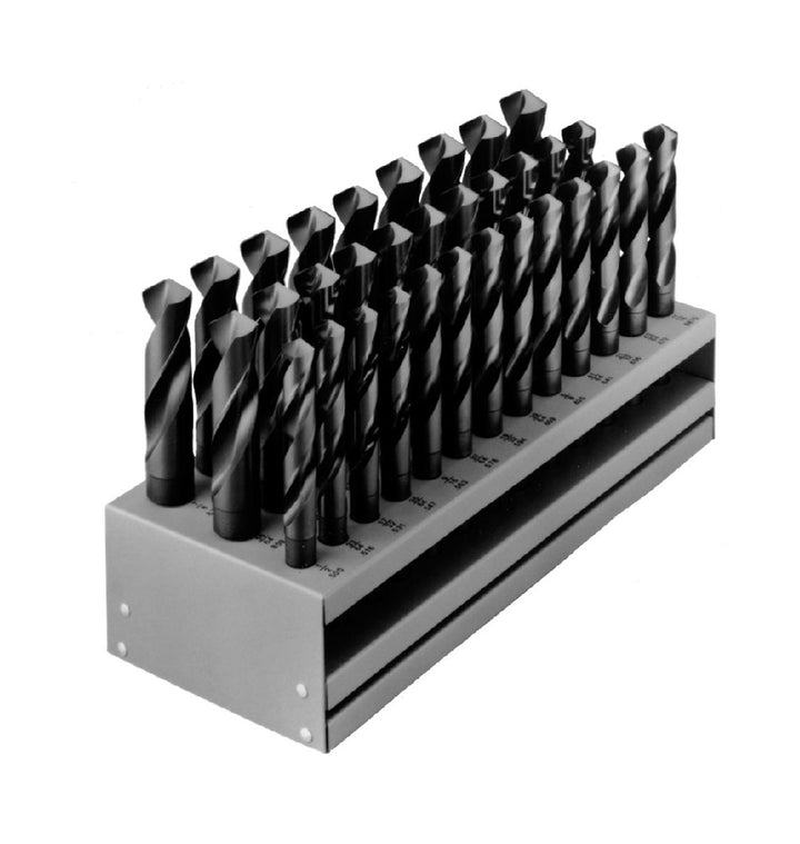 Chicago Latrobe 69848 1/2 in.-1in. Black Oxide Finish High Speed Steel Silver & Deming Twist Drill Bit Set, 33-Piece Set