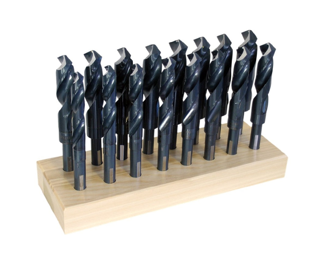 Chicago Latrobe 69849 17/32 in.-1 in. Black Oxide Finish High Speed Steel 118-Degree Split Point Twist Drill Bit Set, 16-Piece Set