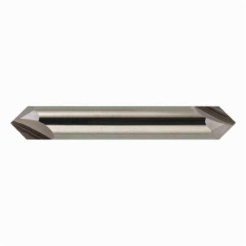 Bassett MCH-2D Series Solid Carbide End Mill, Uncoated (Bright) Finish, 2 Flute, 90 Degrees Profile Angle, Chamfer End, 0.36" Cutting Length, 1/4" Cutting Diameter, 2-1/2" Length, 1/Box