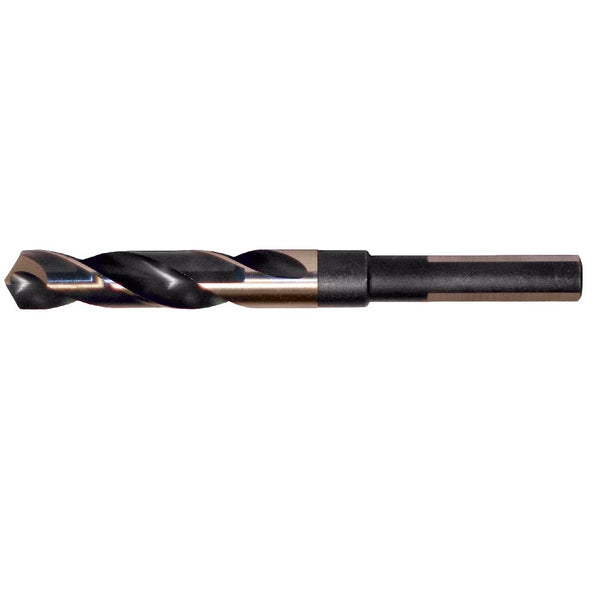 Cle-Line C17038 5/8 in. x 6 in. Black and Gold Oxide Finish High Speed Steel 118-Degree Split Point Reduced Shank Twist Drill Bit, 1/Box