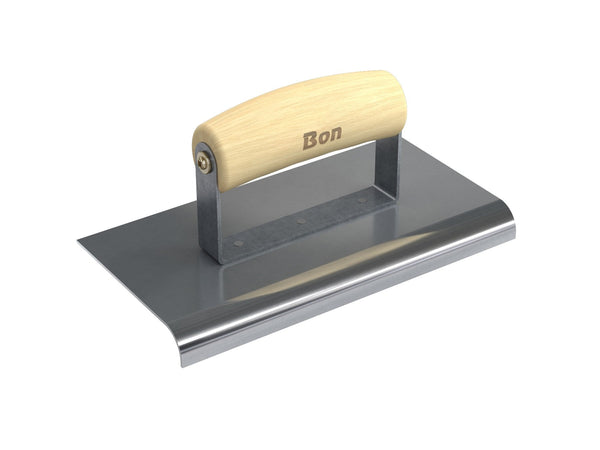 Bon 12-450 Edger - Stainless Steel 8-in. X 4-in. - 1/2-in. Radius X 5/8-in. Lip Wood Handle