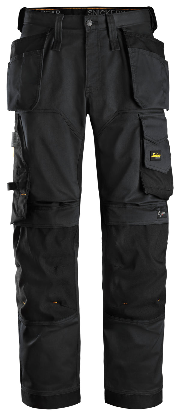 U6251 0404 3032 AllroundWork Stretch Loose Fit Work Pants + Holster Pockets (Black/Black) - 30/32