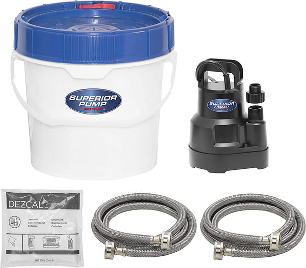 Superior Pump 91660 Tankless Water Heater Descaler Pump Kit with Non-toxic Descaler Solution, 3.5 Gallon, Deluxe