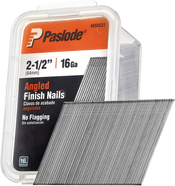 Paslode 650232 16-Gauge 2-1/2 in. FN-Style Galvanized Finish Nails, 2,000/Box