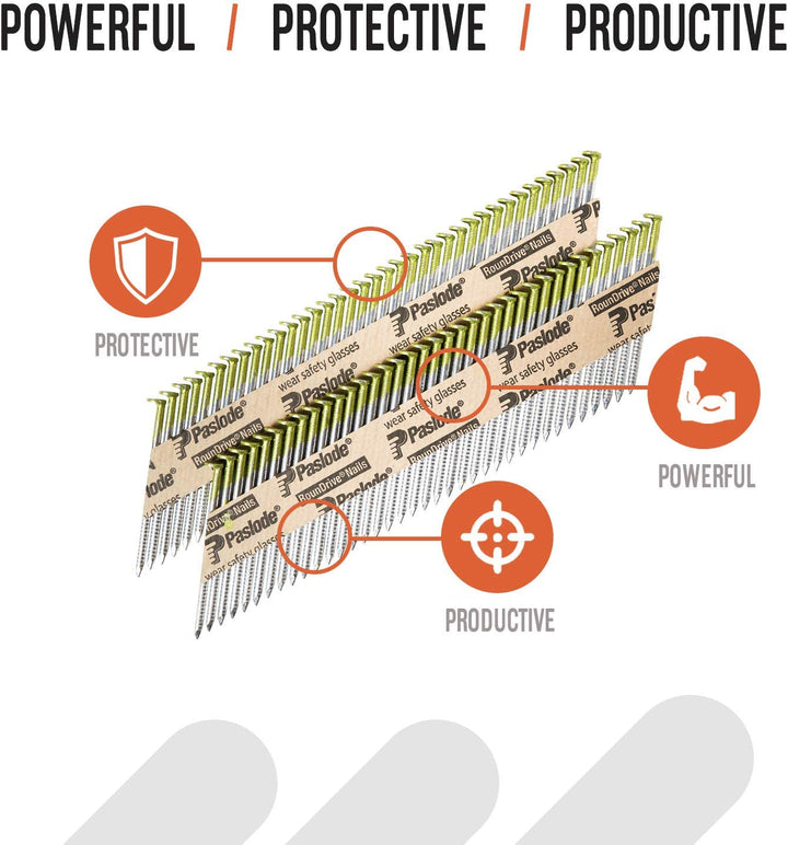 Paslode 650383 2-3/8x113 30-34 Degree Paper Tape Hot Dipped Galvanized Ring Shank Nails, 2,000/Box