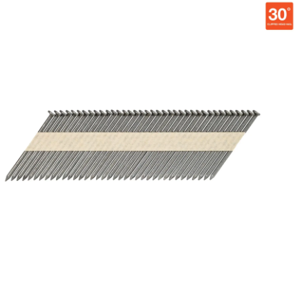 Paslode 650836 3 in. x .120 Brite Smooth Shank 30 Degree Paper Tape Collated RounDrive Framing Nails 5000/Box