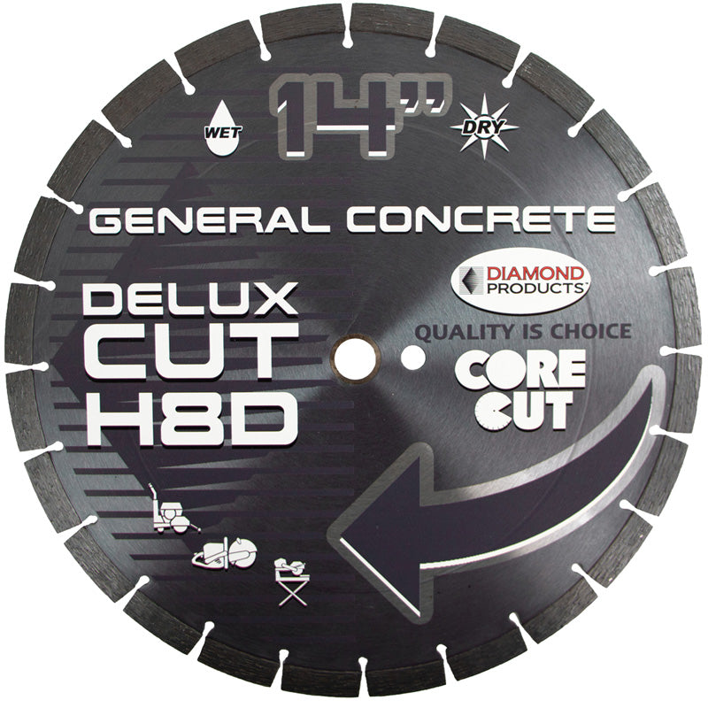 Diamond Products 70499 14 in. x .125 x 1 in. Delux-Cut High Speed Dry Segmented Blade With 20 mm Bushing Blade