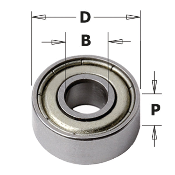 CMT 791.010.00 Bearing, 1/2-Inch Diameter, 1/4-Inch Smaller Diameter