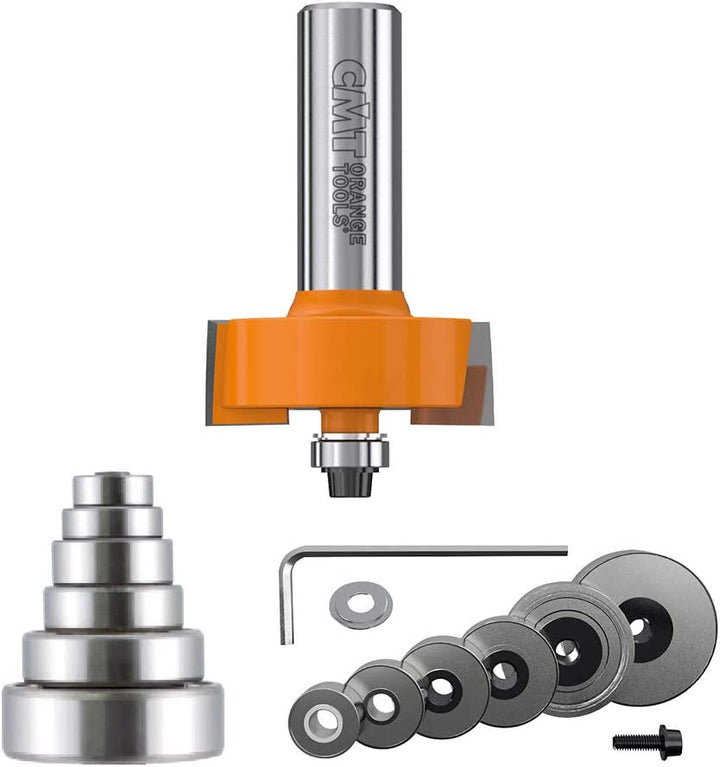 CMT 835.501.11 Variable Depth From 1/8-Inch to 1/2-Inch, 1/2-Inch Cutting Height, 1/2-Inch Shank Rabbeting Router Bit Set