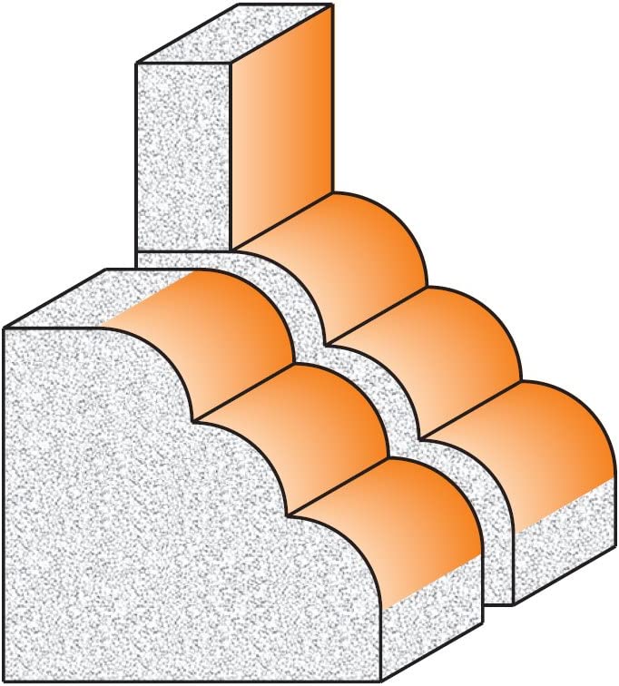 CMT 880.521.11 Solid Surface Decorative Edge Profile Bit W/Bearing, 2-5/8-Inch Diameter, 1/2-Inch Shank