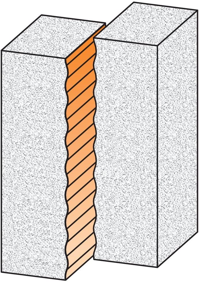 CMT 881.531.11 Wavy Joint Bit for Solid Surface, 5/8-Inch Diameter, 1/2-Inch Shank