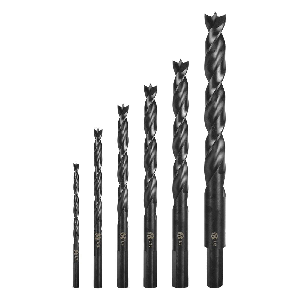 Montana Brands MB-64760 6 Piece Wood Brad Point Drill Bit Set