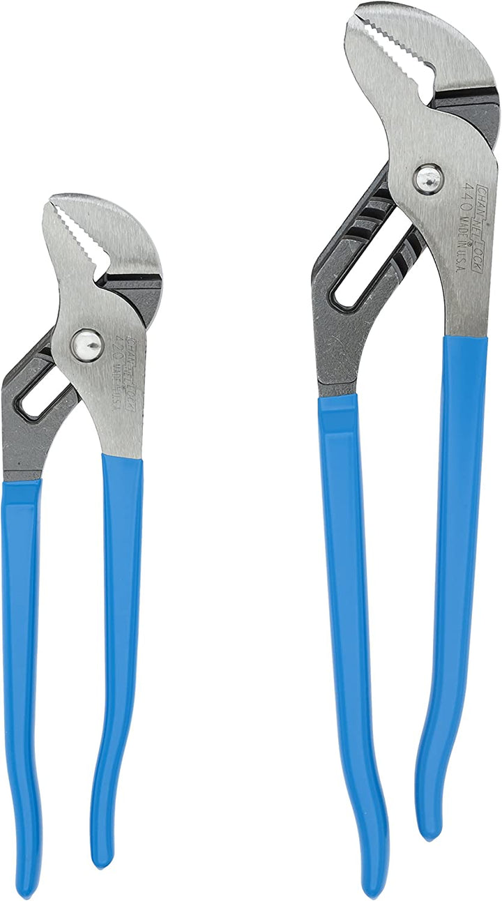 Channellock 2 Piece Tongue and Groove Pliers Set, Blue, 2 Piece Set, 9.5", 12"