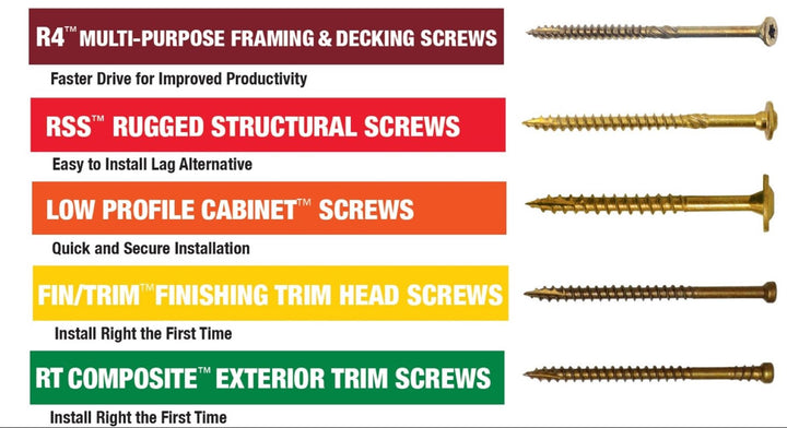 GRK Screws 02177 #12/14x6-3/8 Star Drive Bugle Head Climatek Coated Steel R4 Multi-Purpose Screws, 50/Box