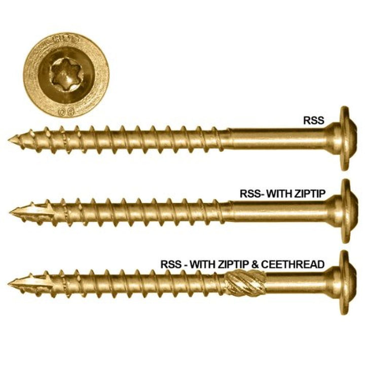 GRK Screws 10223 5/16x3-1/2 Star Drive Washer Head Climatek Coated Steel RSS Rugged Structural Screws, 500/Box