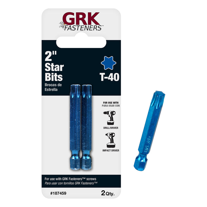 GRK Screws 86459 T-40 2 in. Star Bit, 25/Box