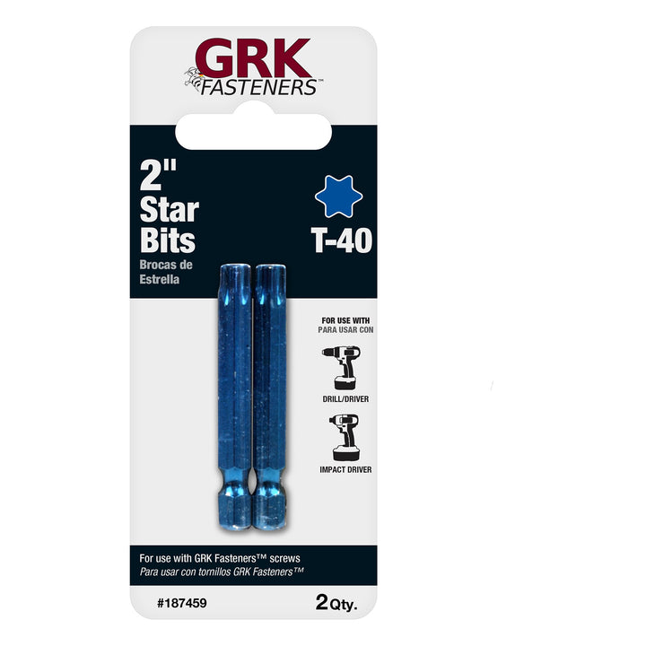 GRK Screws 86459 T-40 2 in. Star Bit, 25/Box