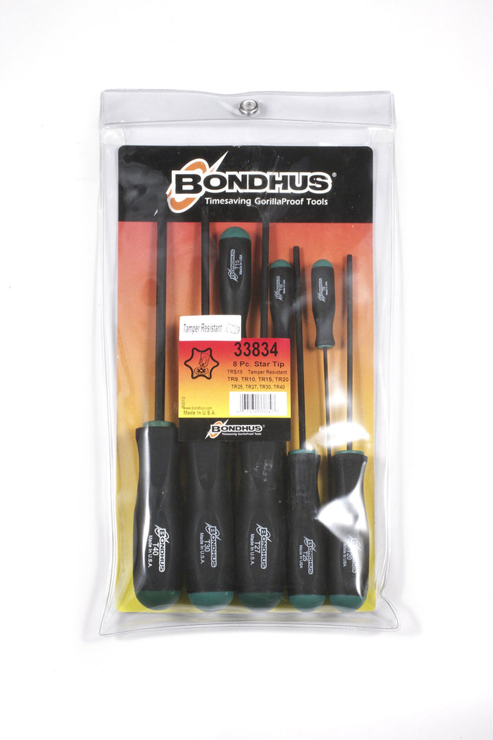 Bondhus 33834 ProGuard Torx Screwdriver Set, 8 Piece Set