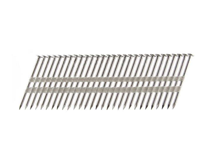 B&C Eagle A314X131RSS/22 Round Head 3-1/4-Inch x .131 x 22 Degree S304 Stainless Steel Ring Shank Plastic Collated Framing Nails 500 per box