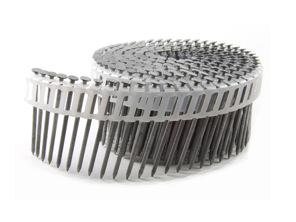 B&C Eagle A214X092HDRPC Round Head 2-1/4-Inch x .092 x 15 Degree Hot Dip Galvanized Ring Shank Plastic Collated Coil Framing Nails 800 per box