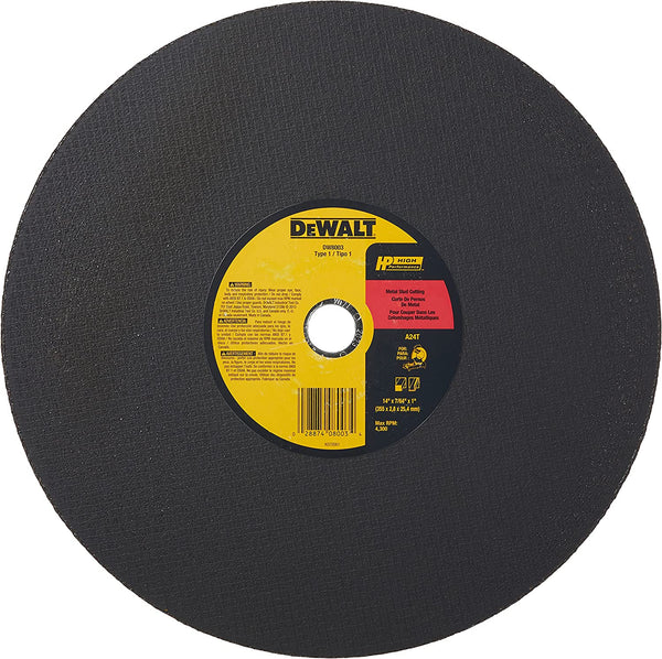 DeWalt DW8003 14 x 3/32 x 7/64 x 1 Stud Cutter Chop Saw Wheel, Light Metal