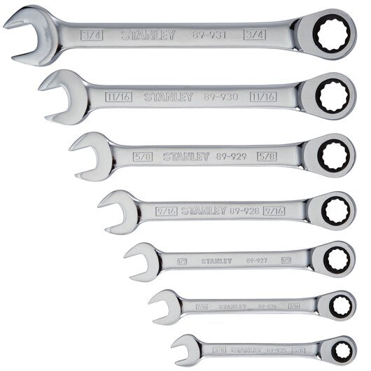 Stanley 94-542W 7-Piece SAE Ratcheting Wrench Set