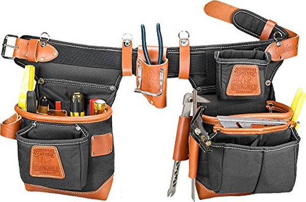 Occidental Leather 9850LH Adjust-to-Fit Fat Lip Tool Bag Set - Black - Left