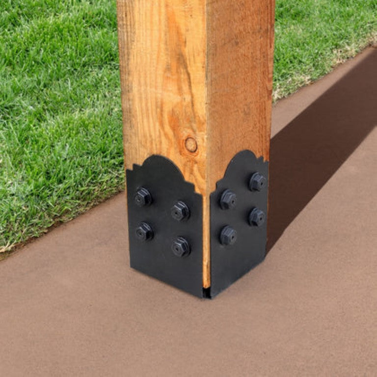 Simpson Strong-Tie APB1010DSP Outdoor Accents® Mission Collection® ZMAX®, Black Post Base Side Plate for 10x Qty-2